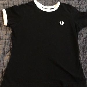 Black and baby pink Fred perry